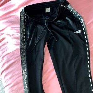 Pink Victoria’s Secret jogger pants sparkle